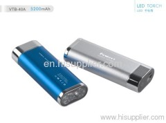 5200mAh power bank big capacity LED torch samsung cell