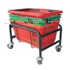 Handheld plastic supermarket shopping basket with metal handheld/store wire mesh shopping basket