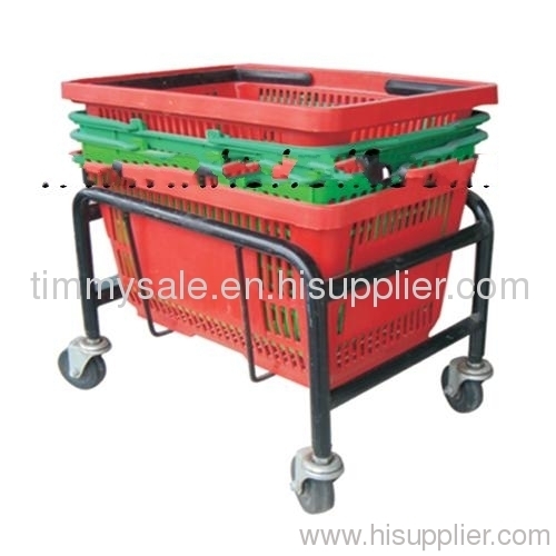 Handheld plastic supermarket shopping basket with metal handheld/store wire mesh shopping basket