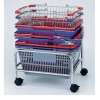 Chrome Wire mesh shopping baskets/ gift basket/plastic basket with metal handle