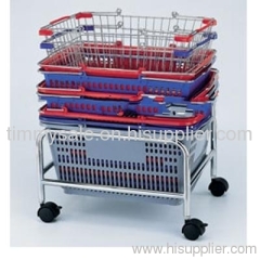 Chrome Wire mesh shopping baskets/ gift basket/plastic basket with metal handle