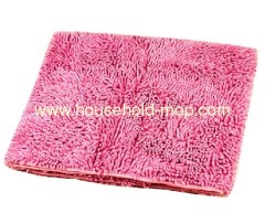 Microfiber bath mat with super water-absorption and anti-slipping ability