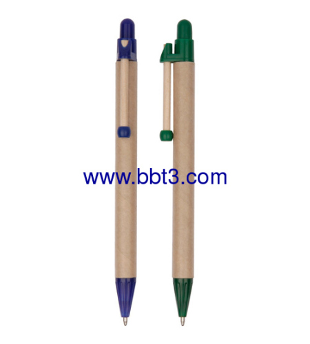 Eco recycle paper ballpoint pen with slim clip