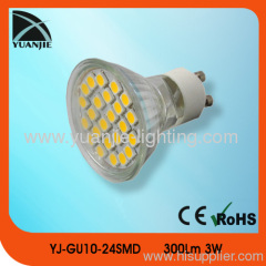 3W led maunufacturer GU10 glass smd led lamps