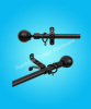 extendable black color curtain rod set