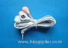 Conductive Pink 3.5mm Snap Electrodes Wire With 3.5 Dc Plug, PVC Insulation Tens Lead Wires