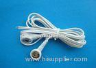 White Snap Electrodes Wire/Tens Unit Lead Wires ,Customized Plug, 1.5M Length White Tens Lead Wires