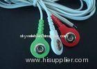 Three Colors Snap Electrodes Wires / Customized Lead Wire / Electric Copper Lead Cable, 1.5M Tens L