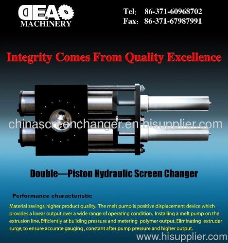 Twin piston screen changer for plastic extruders