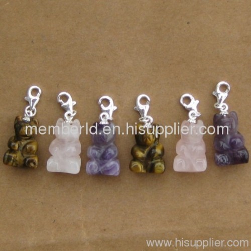 Little bear stone charms