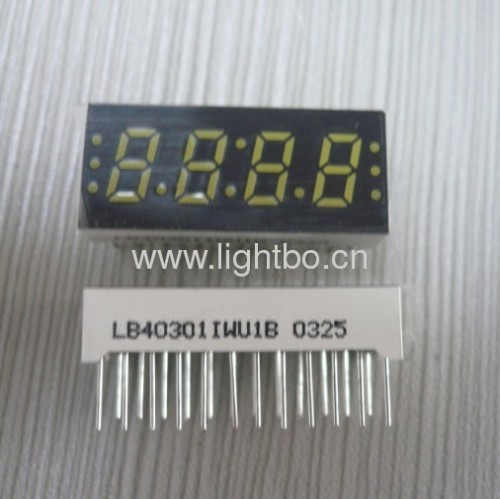 Ultra Bright White Four Digit 0.3(7.6mm) Common Anode 7-Segment LED Display