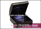 Black PU and designer light necklace pearl jewelry display box, Lighted necklace jewellery gift boxe