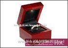 3*3*2.4inch MDF and PU burgundy Lighted Ring Box / personalized and elegant single ring box with lig