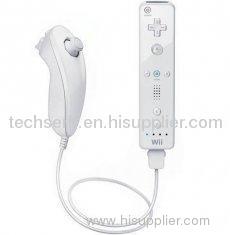 White Wii Remote & Nunchuck With Built-in Speaker And 3 Axes