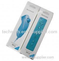 Blue Rumble Wii Remote & Nunchuck With Built-in Speaker And 3 Axes