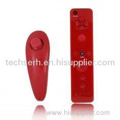 Red Wii Remote & Nunchuck With Wii Remote Control And Motion Sensor Function