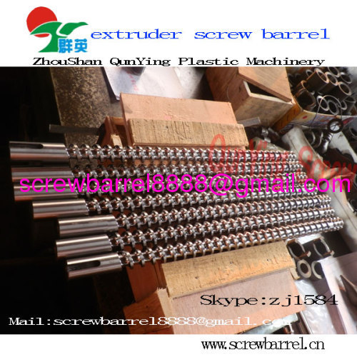 Bimetallic extruder screw barrel for extruder machine