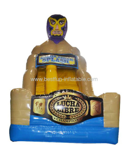 Lucha Libre Splash Inflatable Commercial Slide