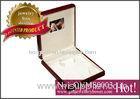 Cardboard Jewellery Gift Box, Gold hot stamp fancy paper and PU Red Jewelry set box with video playi