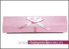 UV coating, varnishing and matt / glossy UV pink rectangle paper and velvet Necklace Gift Boxes with