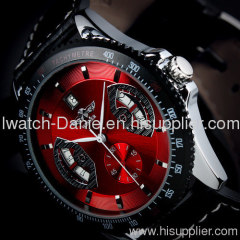 New Automatic Wrist Leather Date Mechanical Auto Steel Case