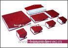 Flocking / embossed and Red recycle paper jewellry Cardboard Pendant Boxes and pendant gift boxes