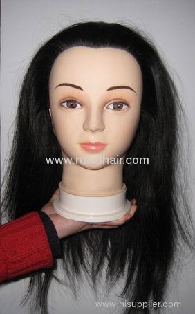 Human hair& Synthetic mannequin head
