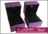 Purple fancy paper and black velvet Lighted Ring Box and custom engagement ring box with LED light f