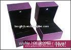 Purple fancy paper and black velvet Lighted Ring Box and custom engagement ring box with LED light f