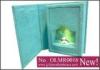 Rechargeable USB cardboard and MDF, green suede Lighted jewelry ring box and ring gift box