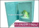 Rechargeable USB cardboard and MDF, green suede Lighted jewelry ring box and ring gift box