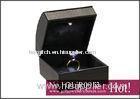 Rechargeable single ring box and chocolate ring boxes, designer black PU and velvet Light ring box