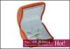 Beautiful custom engagement Lighted ring box, personalized orange suede Jewel box with led light