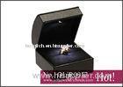 Black PU Lighted ring box, designer and novelty black velvet engagement ring presentation box with l