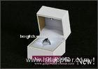 Custom white fancy paper light up / Lighted Ring Box, gold hot stamp single ring box with LED light
