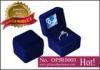 Personalized plastic blue velvet Photo Jewelry Boxes, designer and elegant diamond ring box
