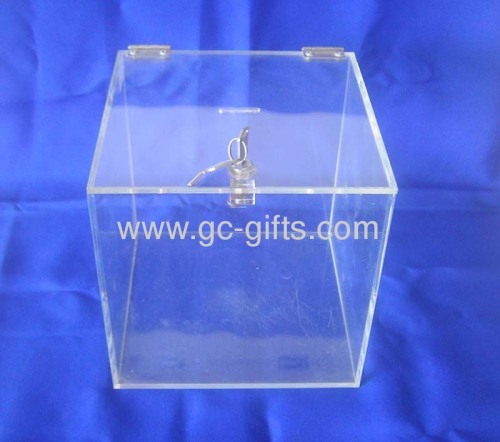 Lockable clear acrylic contribution boxes