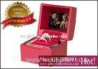 Rechargeable plastic and red velvet Gift Jewellery Boxes, video Ring box, Jewelry case with bowknot