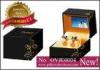 Black flower printed Gift Jewellery Boxes, square packaging earrings box with video for earrings