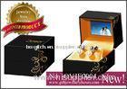 Black flower printed Gift Jewellery Boxes, square packaging earrings box with video for earrings