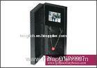 Black PVC leatherette Plastic video necklace box case, Gift Jewellery Box with necklace hooks