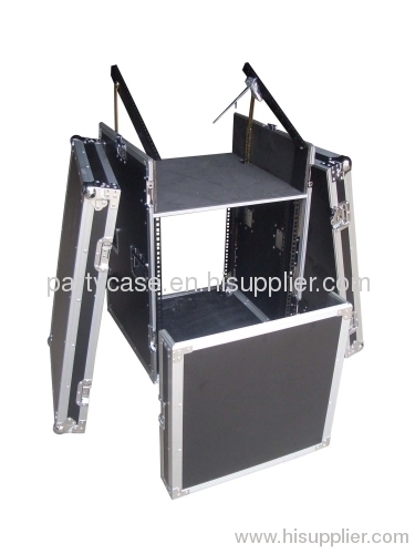 12U 3-lid rack case for carrying amplifier and mixer