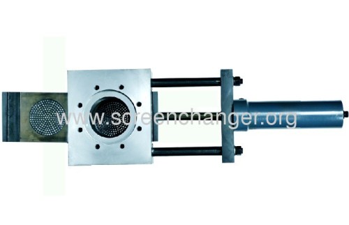 Single panel screen changer for plastic extruder