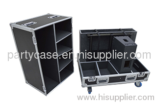 flight case for carrying four speakers