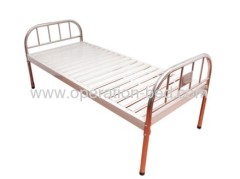 Flat hospital bed making in nursing