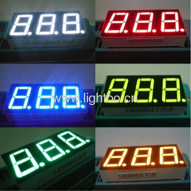 3 digit  14.2mm (0.56") 7 segment led display dimnsions, circuit diagram, pin out.