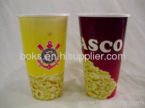 small plastic popcorn cup container