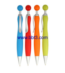 Promotional ball shape pusher ballpen with solid body