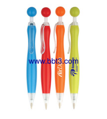 Translucent body promotional ballpen with ball topper