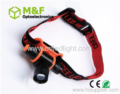 Aluminum 3Watt high power zoom headlamp